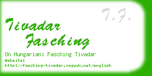tivadar fasching business card